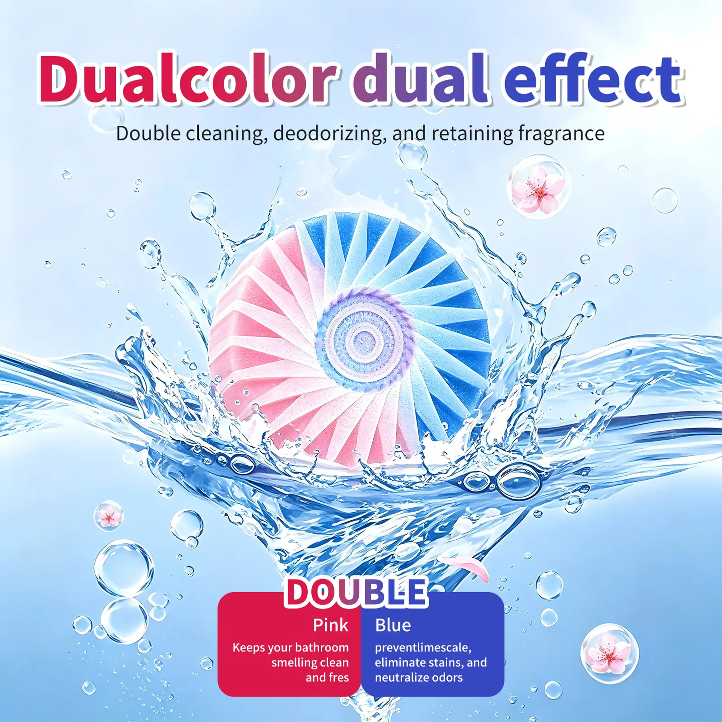 Dual-Color Toilet Bowl Cleaner - 2-in-1 Clean & Deodorize