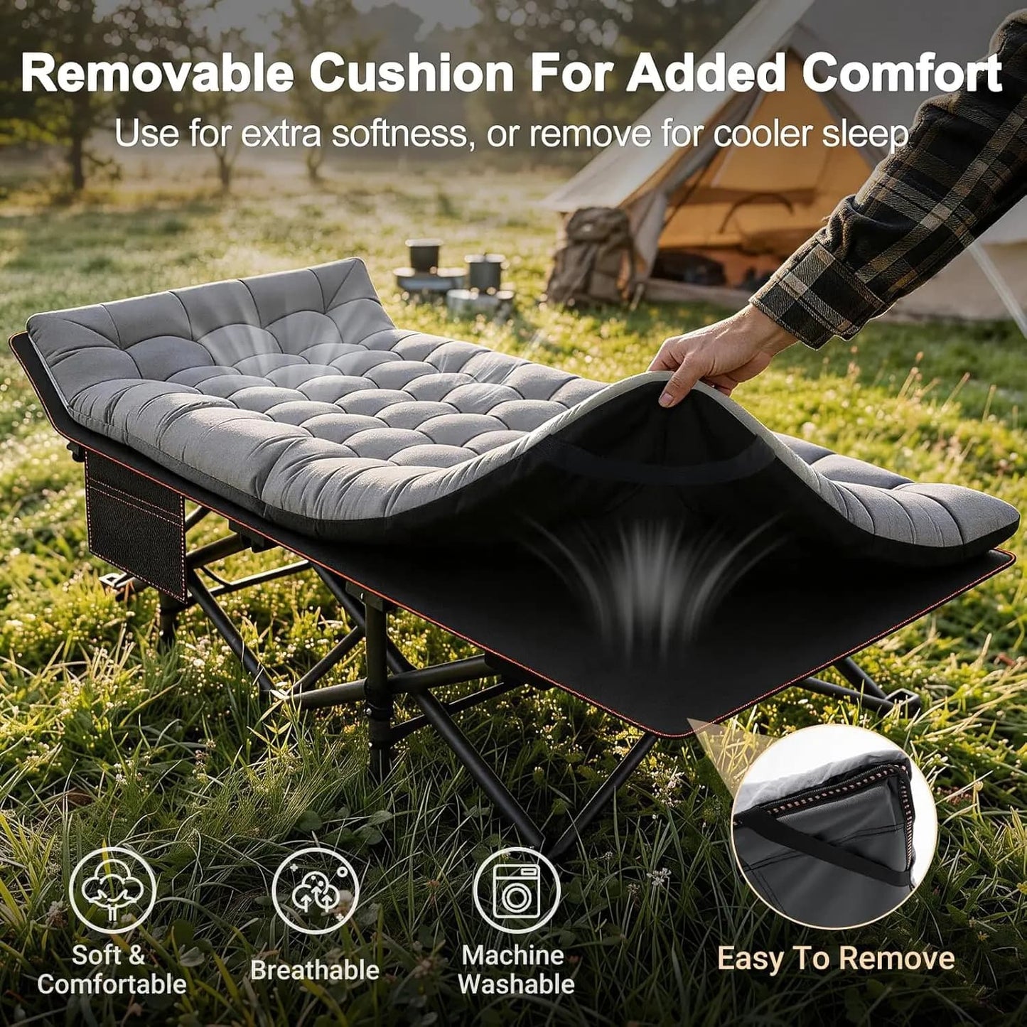 Portable Camping Cot with Mattress