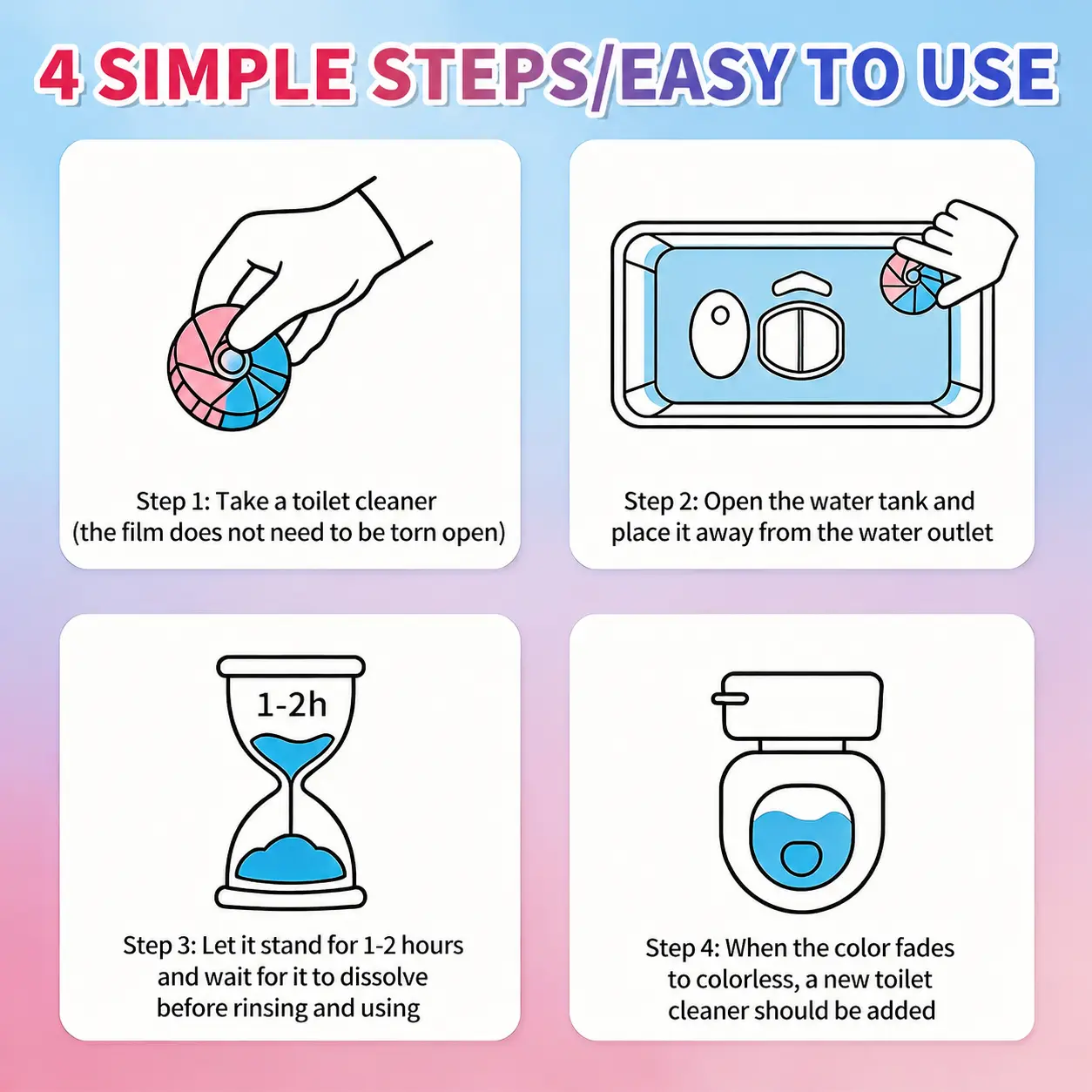 Dual-Color Toilet Bowl Cleaner - 2-in-1 Clean & Deodorize