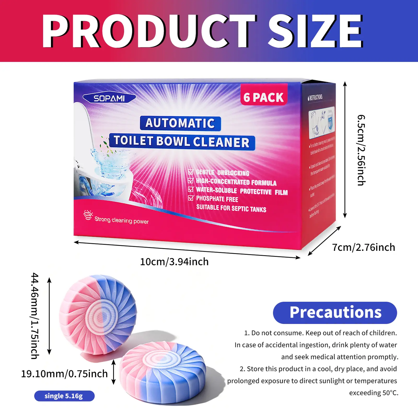 Dual-Color Toilet Bowl Cleaner - 2-in-1 Clean & Deodorize