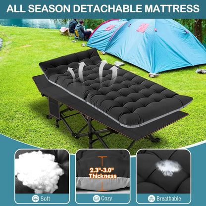 Portable Camping Cot with Mattress