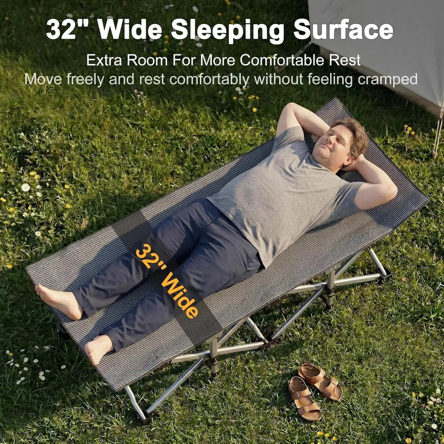 Portable Camping Cot with Mattress