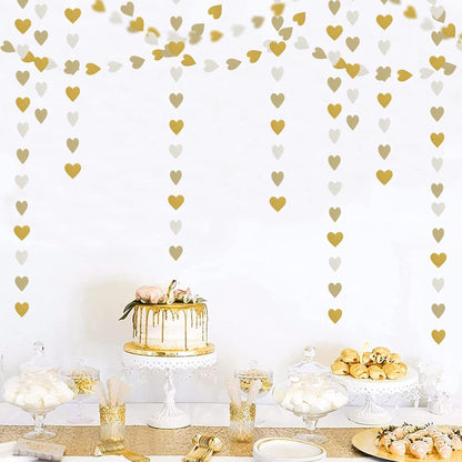 White Gold Champagne Heart Garland