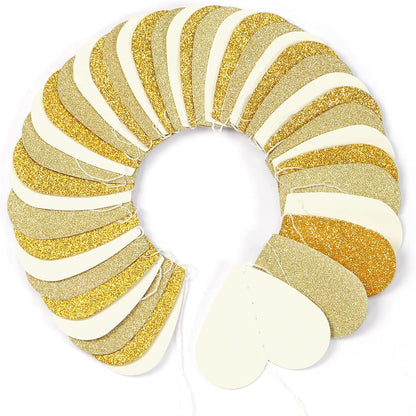 White Gold Champagne Heart Garland
