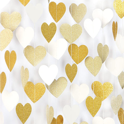 White Gold Champagne Heart Garland
